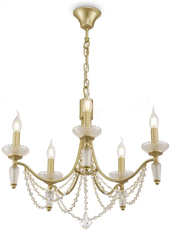 Подвесная люстра Freya Zoe FR2009PL-05G (220V, на цепи, свеча)