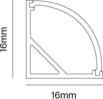 Алюминиевый профиль накладной 16x16 R Maytoni Led Strip ALM008S-2M