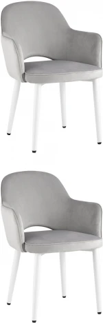 Стул Stool Group Венера велюр серебристый ножки белые 2 шт