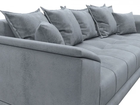 Диван прямой НордСтар НПБ (ДСП,ЛДСП,Брус/Пластик,Металл/Велюр/Серый) Лига Диванов 133199