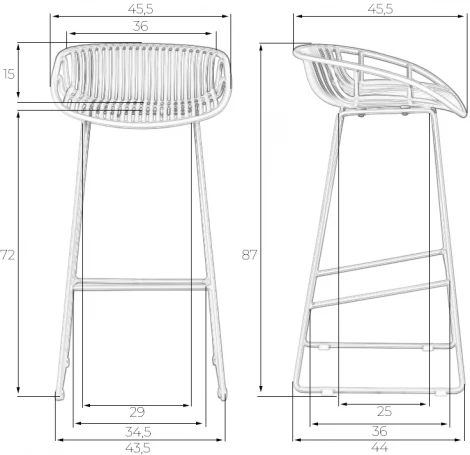 Стул барный DOBRIN FRANK (белый) 775APP-LMZL FRANK, цвет белый