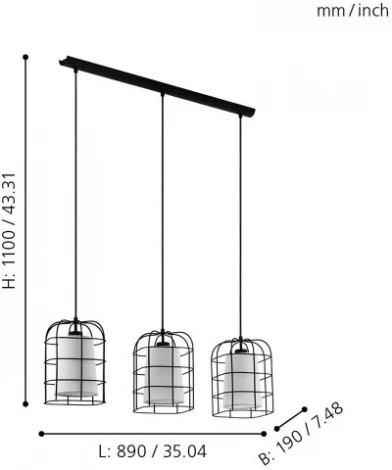 Подвесной светильник Eglo Bittams 43355 (220V, на проводе)
