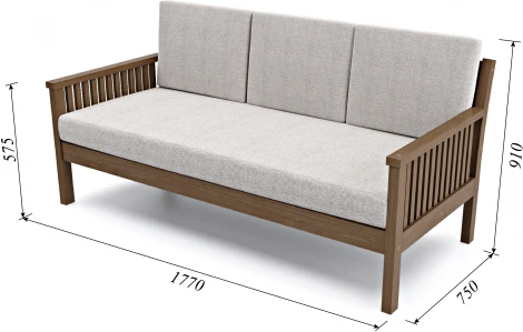 Диван Arsko Норман Б орех серая рогожка