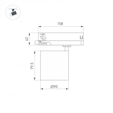 Трековый светильник светодиодный LGD-DYKE-4TR-R90-26W Day4000 (BK, 38 deg, 230V) (Arlight, IP20 Металл) 052288