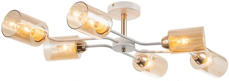 Потолочная люстра на штанге Escada Vertigo 1131/6P White/Gold 6x60Вт E27, металл/стекло, белый/золото (220V)