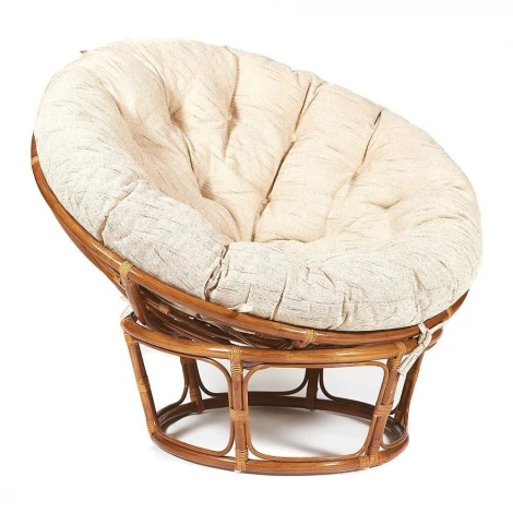 Кресло PAPASAN/ПАПАСАН 23/01 W /с подушкой/ диаметр подушки 129см, 115х101х104см, пекан орех, ткань старт Tetchair 10889
