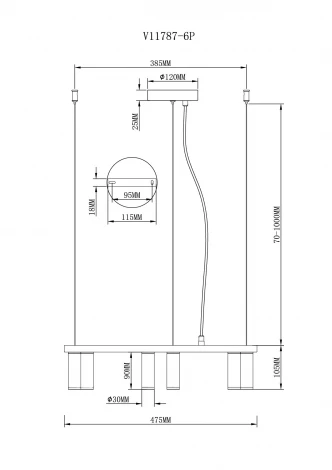 Подвесной светильник Moderli Sofina V11787-6P