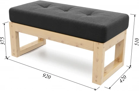 Банкетка Arsko Амбер сосна черная рогожка