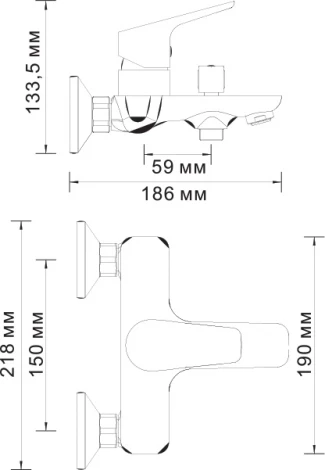 Смеситель Wasserkraft Lippe 4501 для ванны с душем