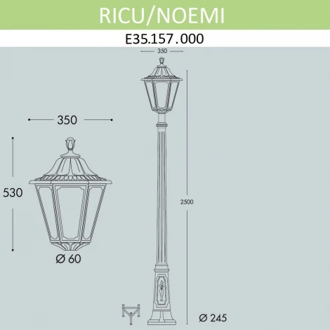Наземный фонарь Fumagalli Noemi E35.157.000.AYH27 (220V, IP55)