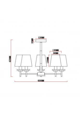 Потолочная люстра на штанге MyFar Daniel MR1841-5C (220V)