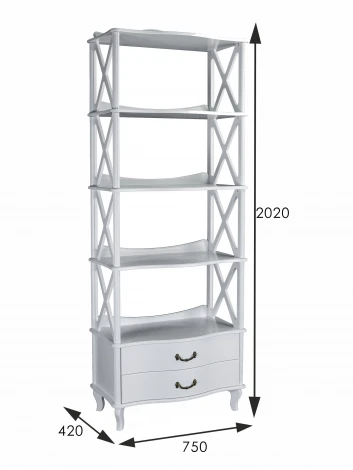 Этажерка Джульетта-4 широкая, молочный дуб Л от фабрики Mebelik