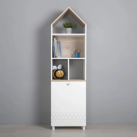 Стеллаж Эльга (Эльга белый шагрень / дуб белый exclusive) Mobi арт.518264