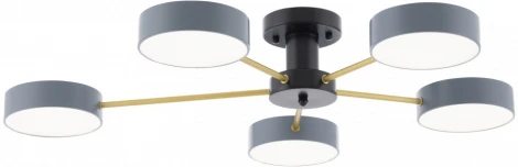 Потолочная люстра светодиодная на штанге Arte Milano Ferrara 252006/5 Bk/Gr (220V, круглые)