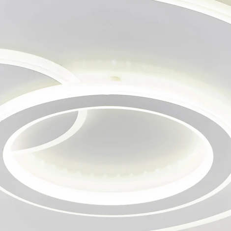 Потолочный светодиодный светильник круглый Escada Rung 10296/3LED 65Вт, металл/акрил, белый (регулировка яркости, 220V, пульт управления, круглые)