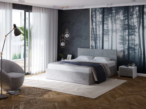 PROxSON Кровать Vector Plus (Ткань: Жаккард Tesla Графит) 90x200