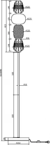 Торшер Maytoni Pattern MOD267FL-L32CH3K (LED, 220V, выключатель)