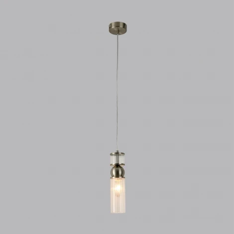 Подвесной светильник Lumion Denver 8277/1A сатин никель/прозрачный, металл/стекло Е14 1*40W 220V (на проводе)