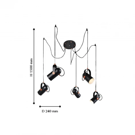 Подвесная люстра Favourite Ampolla 2007-5P (220V, на проводе, паук)