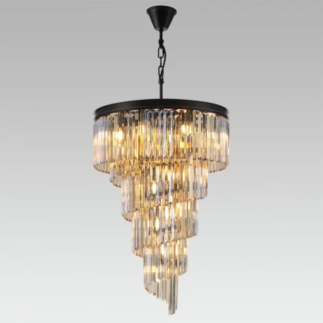 Подвесная люстра каскадная Citilux Мартин CL332172 (220V, хрусталь, на цепи)