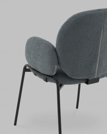 Стул с подлокотниками Моллек букле темно-серый Stool Group арт.УТ000041636