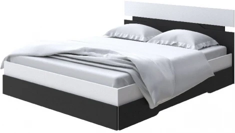 Без бренда Кровать Milton (ЛДСП Белый/Черный) 180x190