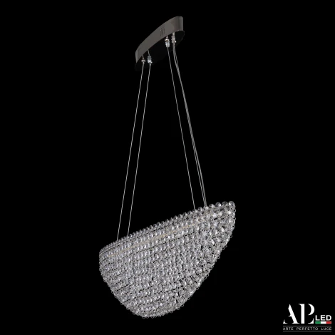 Подвесная люстра светодиодная APL LED Sicilia SH505.0.60.A.Ni.4000 (220V, хрусталь, на тросе)