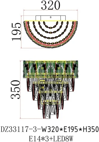 Бра Fluorite Delight FL1058-3W (220V, хрусталь, подвески)