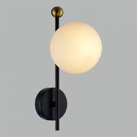 Бра Lumion Melody 6581/1W черный, золотой/белый металл /стекло E14 1*40W 220V