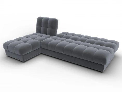 Диван угловой Лига-116 НПБ угол левый (ДСП,ЛДСП,Велюр/Серый) Лига Диванов 136954L