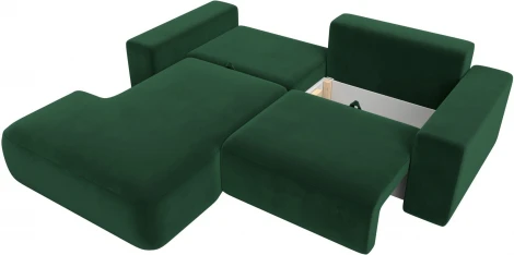 Диван угловой Лига-036 НПБ Классик левый угол (Зеленый/Велюр) Лига Диванов арт.121376L
