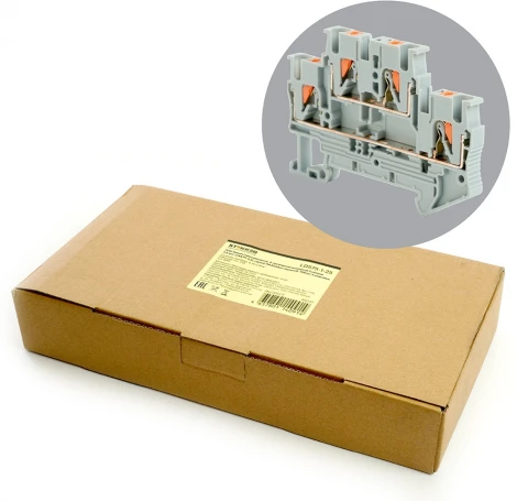 Зажим пружинный 4-х проводной проходной Stekker 49247