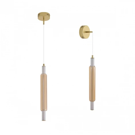 Бра/подвесной светильник Lumion Trendy 8259/15WCL золото/амбер, металл/акрил/стекло LED 15W 4000К 220V