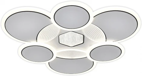Потолочная люстра светодиодная Escada Dune 10277/6LED 80Вт, с ПДУ, металл/акрил, белый/чёрный (регулировка яркости, 220V)