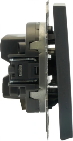 Переключатель одноклавишный (черный) Stekker Эмили 49841