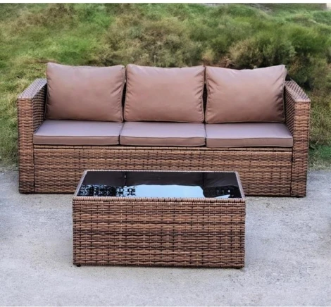 Комплект плетеной мебели AFM-302AL Brown (Искусственный ротанг/Коричневый) Afina