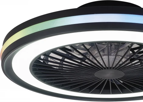 Потолочная люстра RGB светодиодная с вентилятором Mantra Gamer 8292 (220V, пульт управления, круглые)