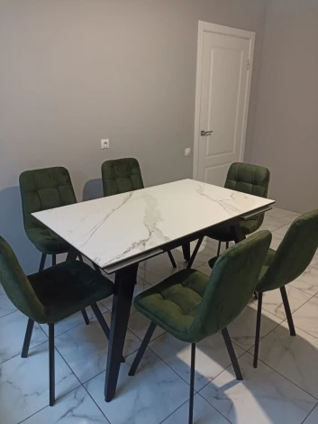 Стол обеденный Сальери Hesby Керамика,МДФ/Белый мрамор арт.HSBM_Saljeri_1