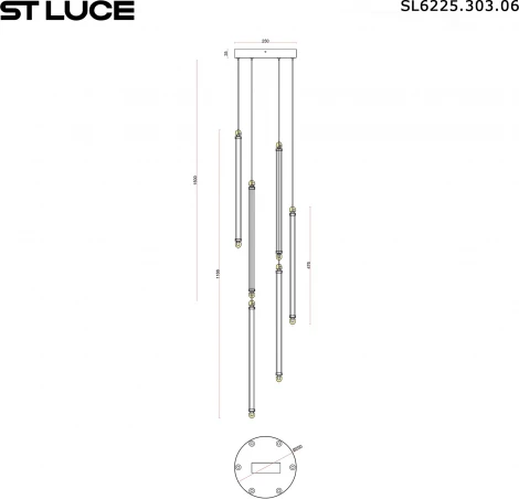 Подвесной светильник ST Luce Brick SL6225.303.06 Латунь/Терракотовый, Белый LED 6*5W 3000K