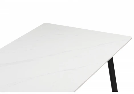 Кухонный стол Woodville Rion 120 белый мрамор / черный