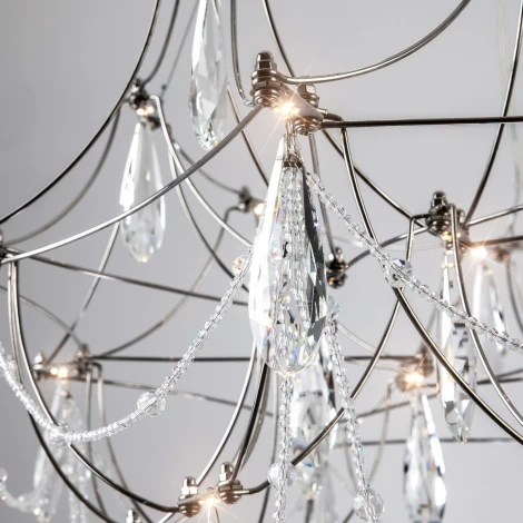 Подвесная люстра светодиодная хрустальная с пультом с регулировкой цветовой температуры Modelux ML.5603.600P СН