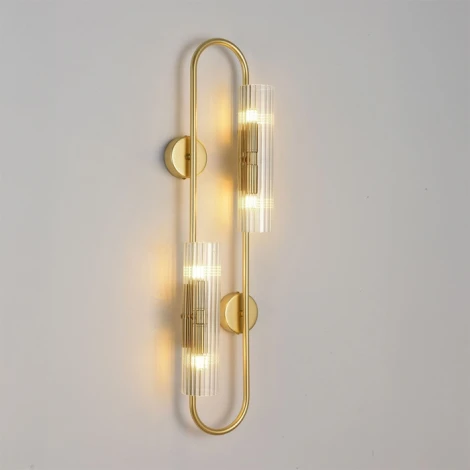 Бра Lumion Toronto 6560/4W золотой/прозрачный, металл/стекло G9 4*20W 220V