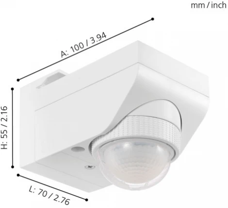 Датчик движения инфракрасный накладной Eglo Detect Me, 1200W, IP44, белый