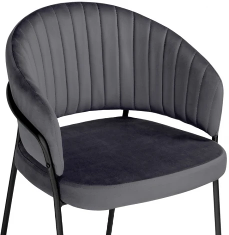 Стул Woodville на металлокаркасе Лео антрацитовый / черный 528456