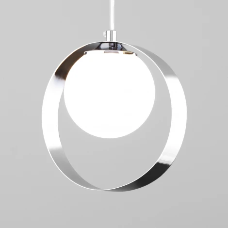 Подвесной светильник Eurosvet Dublin 50205/1 хром (220V, на проводе, шар, кольцо)