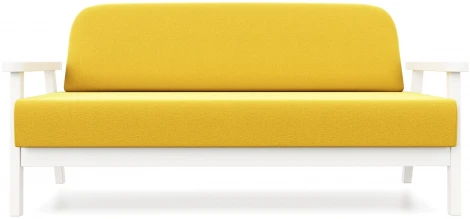 Диван Arsko прямой Флори М белая эмаль велюр желтый