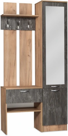 Прихожая Woodville Иннэс-3 дуб крафт золотой / камень темный