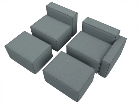 Диван угловой модульный Лига-063 угол правый (ДСП/Пластик/Рогожка/Серый) Лига Диванов 129785