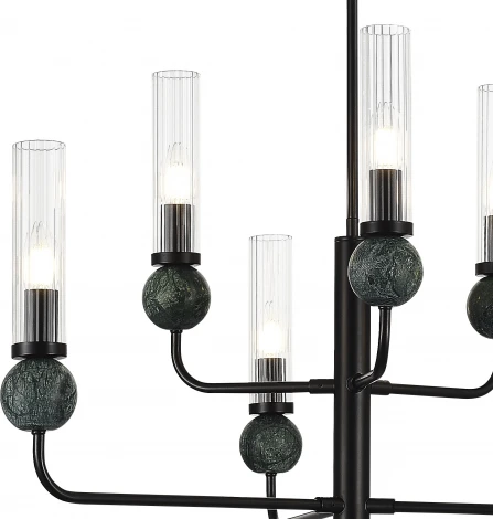 Потолочная люстра на штанге ST Luce Medea SL1244.403.06 черный/прозрачный E14 6*40W (220V)