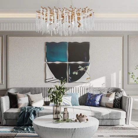 Подвесная люстра хрустальная Arte Milano Milano-1 23110.1000.14.G9.A IB (220V, на тросе)